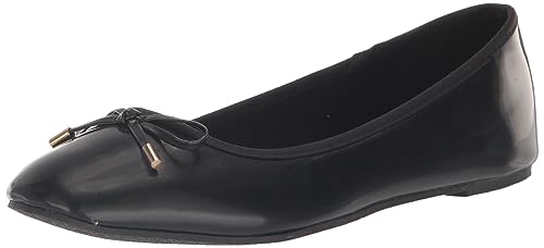 EVANS Women's Wide Fit Patent Ballet Flat