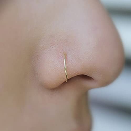 18G(1.0Mm) 7Mm Gold Anodized 316L Surgical Steel Nose Rings Body Jewelry #TOP5
