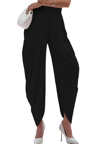 Unybwonn Women Dress Slacks Pants Casual Baggy Pleated Business Work Pants Wide Leg High Waisted Palazzo Pants Trousers