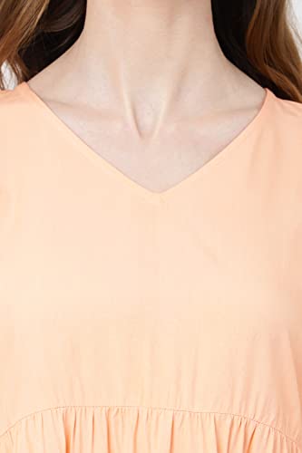 Image of V-Neck Dress with Lantern Sleeves by Miss Lavish London