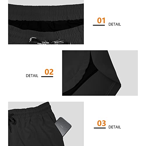Walsilk Gym Shorts For Men, Mens Running Basketball Athletic Workout Shorts With Pockets And Drawstring For Casual Outdoor Sports (Black,3Xl) #TOP4