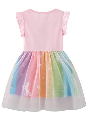 Youlebao Toddler Girls Summer Dress Short Sleeve Tutu Dress for 2-7 Years2