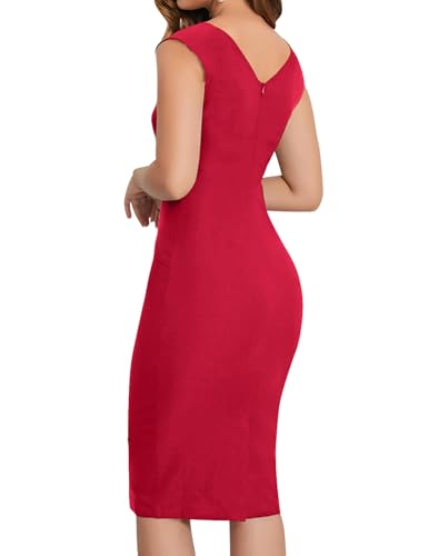 Image of MUXXN Women's Retro 1950s Style Sleeveless Slim Business Pencil Dress