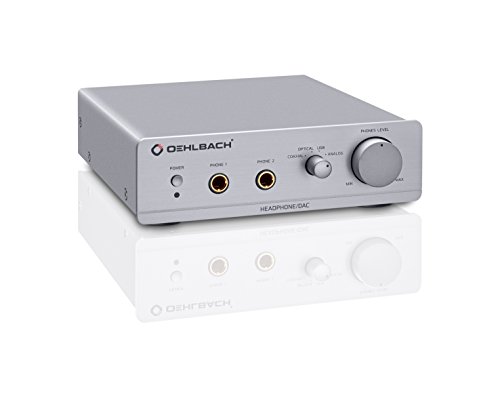 Oehlbach XXL DAC Ultra - Kopfhörerverstärker mit integriertem DA-Wandler - Rauscharmer Verstärker & Burr-Brown Chipsatz - silber