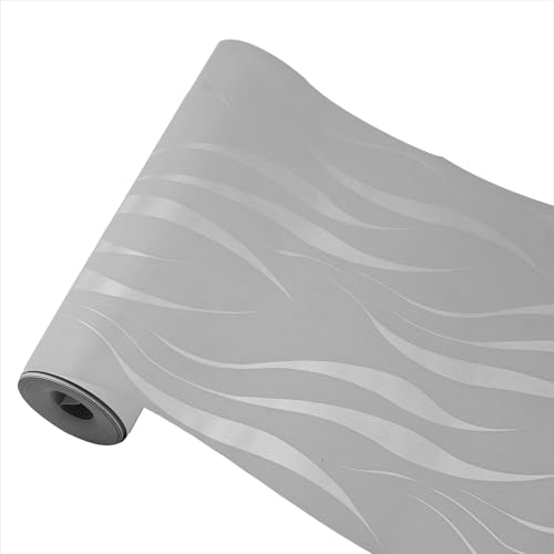 Grey Wallpaper for Living Room, Grey 3D Embossed Wallpaper, Modern Glitter Textured Wallpapers, Feature Wallpapers for Hallway and Stairs