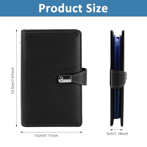 Image of Climberty Business Cards Holder 150 Pockets PU Leather Cover Travel Business Card Holder Fit for 3.5x2.3 in Cards Semi Transparent Pockets Versatile for Credit and ID Card
