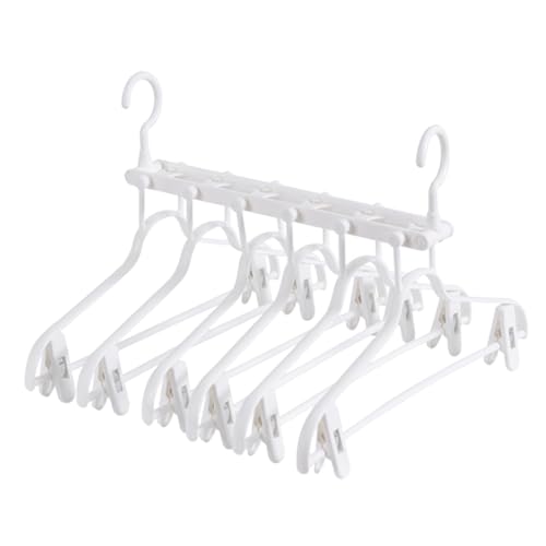 SOLUSTRE Flexible Foldable Household Hanger for Clothes Drying Compact Travel Clothes Rack White Convenient Double Hook Design for Easy Use at Home Dorms Shops