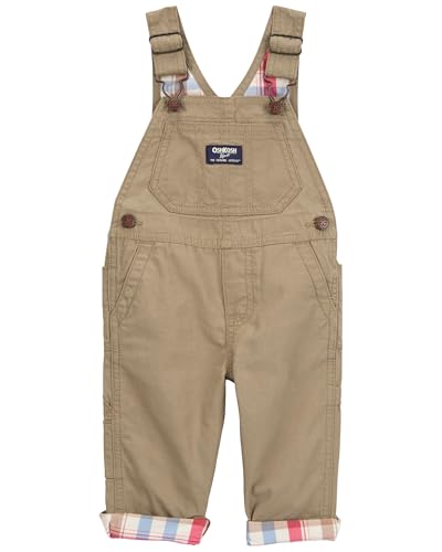 OSHKOSH B'GOSH baby-boys World's Best Overalls, Brown Canvas, 12 Months