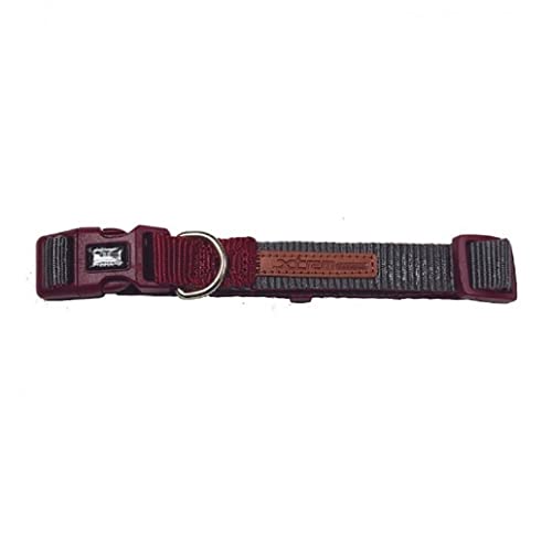 Nayeco X-TRM Doppelhalsband, Premium-Qualität, Grau, Granat, 30-40 cm x 1,5 cm