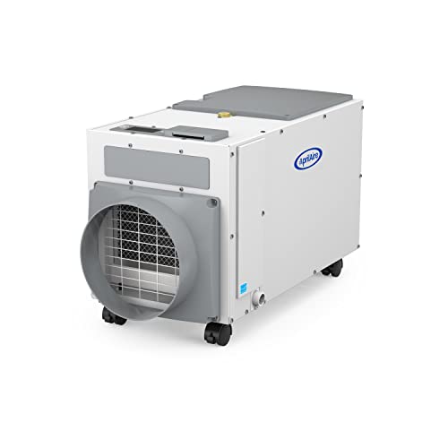 AprilAire E100 Pro 100 Pint Dehumidifier for Crawl Spaces, Basements, Whole-Houses, Commercial up to 5,500 sq. ft., White, Leveling Feet