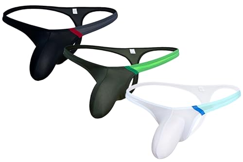 Men's Thong Underwear Banana Hammock for Men Men's Low Waisted Contrasting Colors Thong