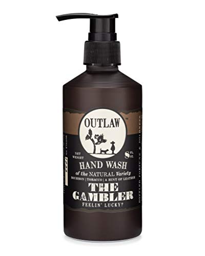 Outlaw The Gambler Bourbon-Inspired Natural Hand Wash - The Luckiest Scent Around - Whiskey, Old-Fashioned Tobacco, and a Hint of Leather - Men’s or Women’s Hand Wash - 8 fl. oz.