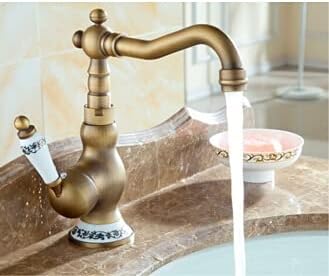 360° Swivel Kitchen Faucet – Commercial Style Copper Hot/Cold Mixer Tap for Sink – and Elegant Bar Faucet for Home and Restaurant Use