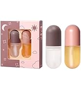 2PCS Lip Oil Glitter Lip Kit Hocossy Transparent Plumping Lip Gloss for Moisturing Nourishing Lip...