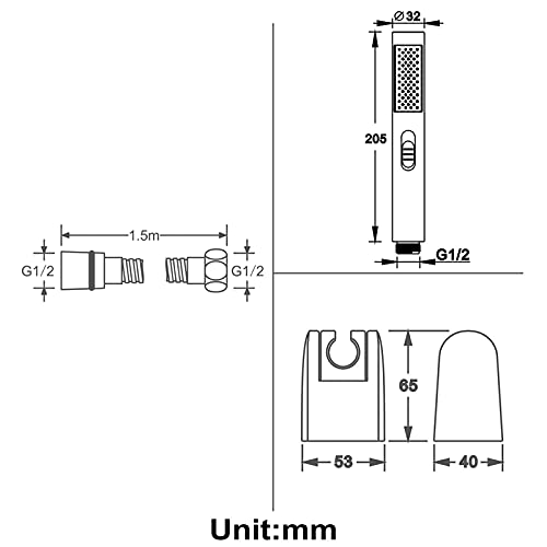 Cabezal de ducha manual LaseVe con manguera 60 in miniatura 3