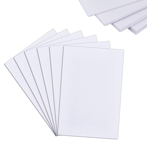 AHANDMAKER 6Pcs Expanded PVC Plastic Sheets, 3mm 5mm 7mm 9mm Thick White PVC Foam Sheet, 11.8x7.8 Inch Craft Foam Paper, PVC Board Sheets for Crafts and Arts, Presentations, Signboards, Outdoors Use