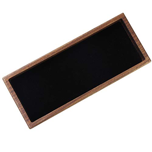 aufodara Stiftablage Holz Stiftschale Münztablett Schreibtischablage Briefpapier Aufbewahrungsbox für Mitarbeiter, Kunden und Geschäftspartner, Geschenk (Braun/Nussbaum Holz)