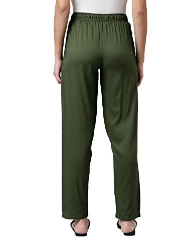 Image of GO COLORS Women Solid Mid Rise Relaxed Fit Viscose Casual Pants