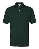 Jerzees mens 5.6 oz. 50/50 Jersey Polo with SpotShield(437), Forest Green, X-Large