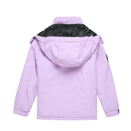 Keevoom Girls' Waterproof Skiing Jacket Warm Winter Coat With Hood Purple 6-7 thumb #1