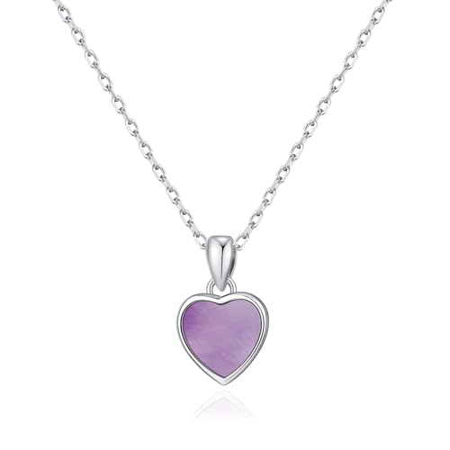 Philip Jones Amethyst Gemstone Heart Necklace