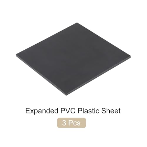 Image of Expanded PVC Plastic Sheet 5 /16 inch Thick, 12 inchx12 inch Lightweight Rigid Foam Sheet, [for Crafts Signage Displays Digital Screen Printing] - Black / 3 Pcs