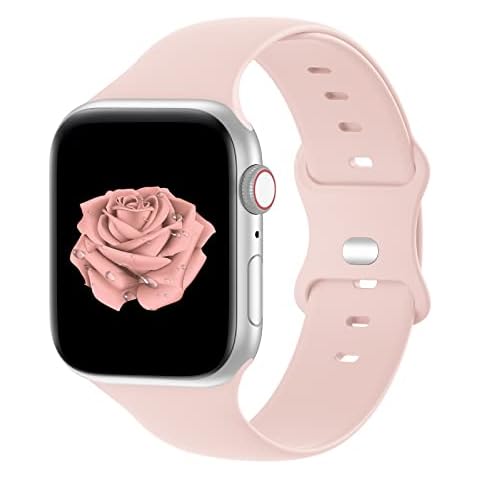 Bandiction Compatible with Apple Watch Series 3 38mm Series 5 40mm iWatch Bands 38mm 40mm 41mm, Soft Silicone Sport Replacement Strap Compatible for iWatch SE Series 10 9 8 7 6 5 4 3 2 1 Ultra Cover