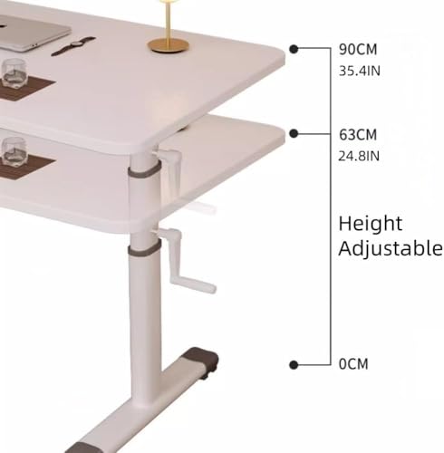 Escritorio de pie con manivela manual ajustable en altura, mesa de escritura ergonómica para oficina en casa, diseño seguro de elevación de mano, perfecto para estudio y trabajo