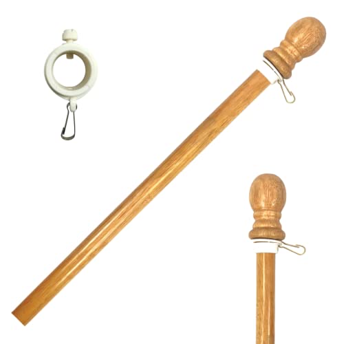 ILOT 56" Wooden Flag Pole for House Pack of 1