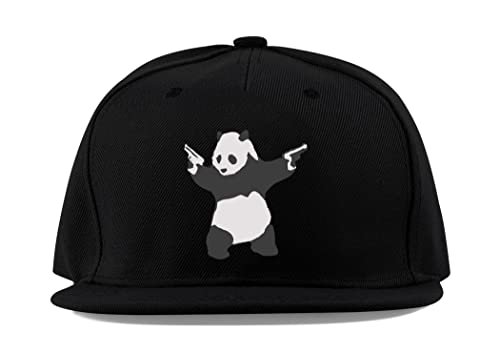 Maikomanija Banksy Panda Baumwolle Flaches Visier Fullcap Baseball Cap Trucker Hat Unisex Sport Atmungsaktiv, Schwarz , One size