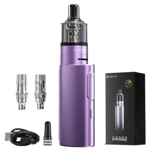 Original VAPTIO Cosmo Prime Kit Elektronische Zigarette 2400 mAh 40W Power Starter Kit, Vape Pen mit 2 Stück Cosmo Coil 0,4 Ohm...