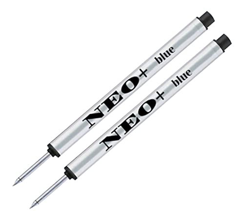 NEO+ Recambios para bolígrafo rollerball – Juego de 2 en tinta azul