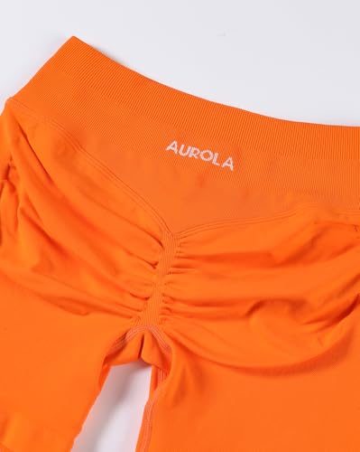 Image of AUROLA Influence Workout Shorts for Women,2.5 3.5 4.5 5.5 6.5 No Roll Up Squat Proof Scrunch Seamless Compression Gym Short