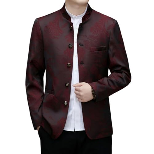 Zhongshan Blazer col montant veste homme pour soirées d'automne