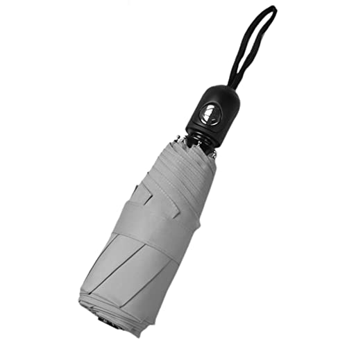 MIFTY Paraguas Plegable A Prueba De Viento 8 Ribs, Apertura Y Cierre Automáticos, Paraguas De Bolsillo De 6 Colores, Paraguas De Protección UV, Pequeño, Compacto, Ligero, Fuerte, Mini,Gris Cover