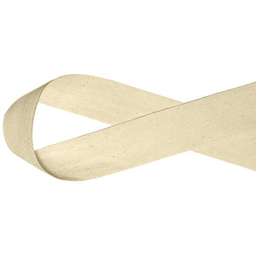 Vvivid Twill Tape Ribbon 1.5” Inch (38Mm) Wide 60 Yard (180Ft) Long Roll Of Washable Beige 100% Cotton Herringbone Weave Pattern Fabric For Sewing, Home Decor, Wrapping Gifts, Diy Crafts, Decoration #TOP1