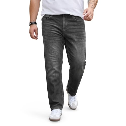 Image of Urbano Plus Men's Relaxed Fit Washed Denim Jeans Non-Stretchable