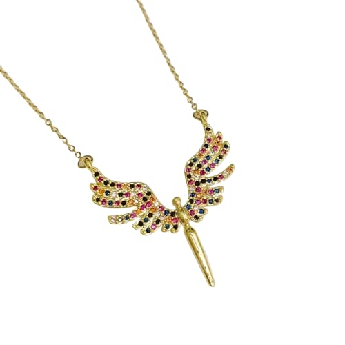 LAMGUL Accesorios para niñas Colgante de ángel de la Guarda de Plata de Ley 925, Collares con Colgante de alas de ángel para Mujer, joyería - Collar de ángel de la Guarda, Collar de ángel para niñas,
