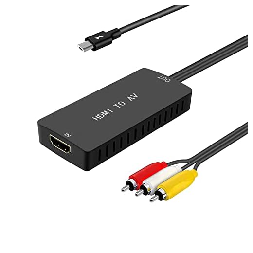 HDMI to RCA Converter, HDMI to Composite Video Audio Converter Adapter, HDMI to AV, Supports PAL/NTSC for PS4, Xbox, Switch, TV Stick, Blu-Ray, DVD Player,