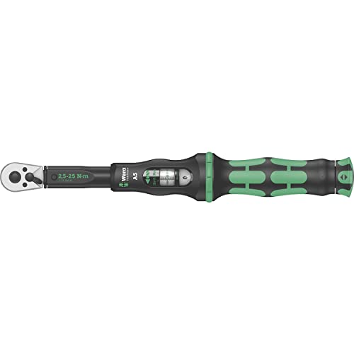 Wera 05075604001 Click-Torque A 5 Drehmomentschlüssel mit Umschaltknarre, 1/4' Vierkant, 2.5-25 Nm