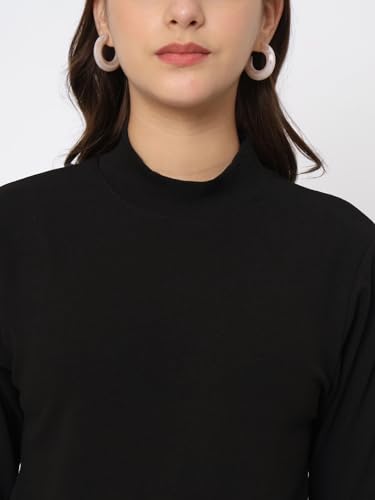 Image of Istyle Can Solid HIgh Neck Full Sleeve Stretchable Slim Fit Top for Women | Tops for Women | high Neck top for Women | Winter Tops for Women