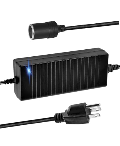 110V to 12V Converter 15A 180W Ac to Dc Adapter 12 Volt Cigarette Lighter Adapter to Wall Plug for Car Refrigerator Tire Inflator Vacuum Cleaner Iceless Cooler Air Pump (Upgraded)