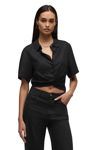 Chemise boutonnée manches courtes nœud devant femme pour en finir avec les hauts sans forme