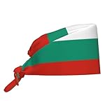 YYHHAOFA Reinigungskappe mit bulgarischer Flagge, Kochmütze für Damen und Herren, verstellbar, atmungsaktiv, Schwarz