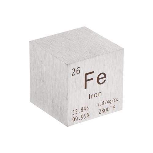Image of PATIKIL 1 Inch Iron Cube Metal Element High Density Block Pure Periodic Magnesium Block for Element Collections Teacher Lab Scientific Experiment, 25.4 mm