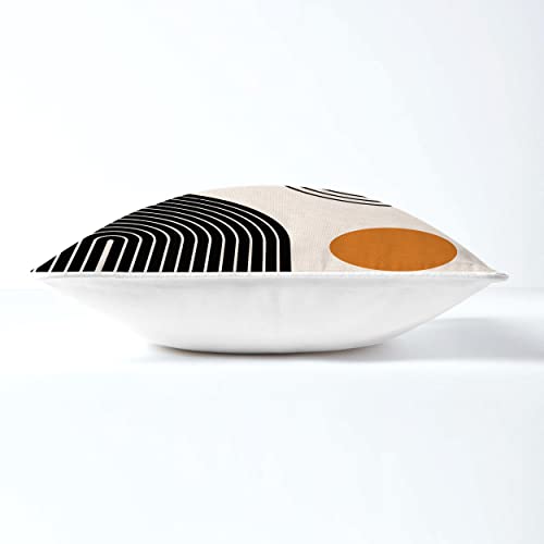 AEROHAVEN Premium Set of 5 Geometric Cotton Digital Printed Hand Stitched Throw Pillow/Cushion Covers - (Off-White, 16 x 16 Inch)