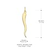 Ioka Jewelry - 14K Yellow Solid Gold Cornicello Italian Horn 45MM Charm Pendant For Necklace or Chain #2