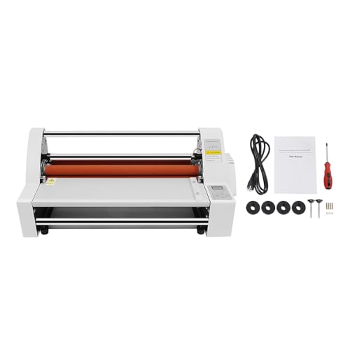 BYOIPLOI 13.78in Thermal Laminating Machine, V350 350mm Single & Double-Sided Thermal Laminator Machine, Electronic Temperature Control Digital Display Hot Cold Roll Laminator Machine for Office