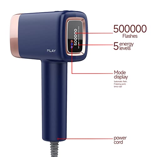 MLAY IPL Hair Removal Device, Ice Cooling Protection Laser Whole Body Hair Remover for Home Use Women and Men (1*HR+1*Bikini HR)