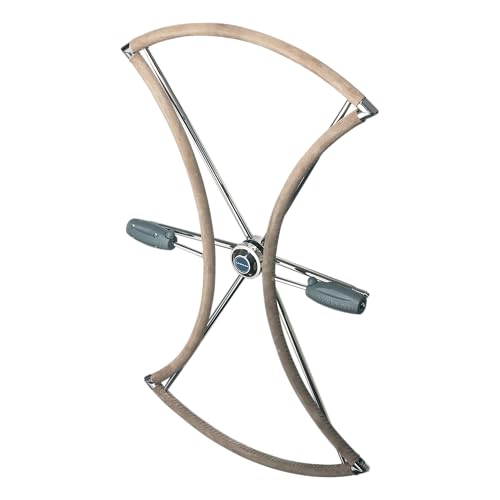 Image of Lewmar 40 inch Folding Boat Steering Wheel Kit with Patented Folding Design for Cockpit Space Savings, 6 Spokes with 2 Twisted Buttress-Threaded Split Spoke, for Yachts with 32-42 inch Wheels